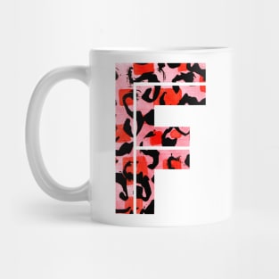 Letter F Watercolour Leopard Print Alphabet Red Mug